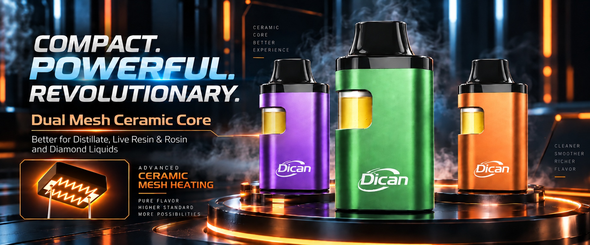 Dual Mesh Ceramic Core Vape kannabisöljyille